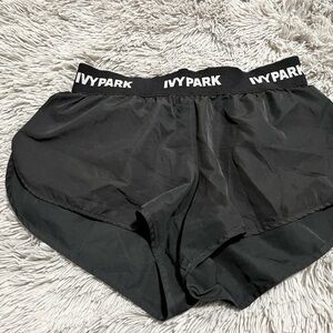IVY PARK Black and White Logo Waistband Shorts